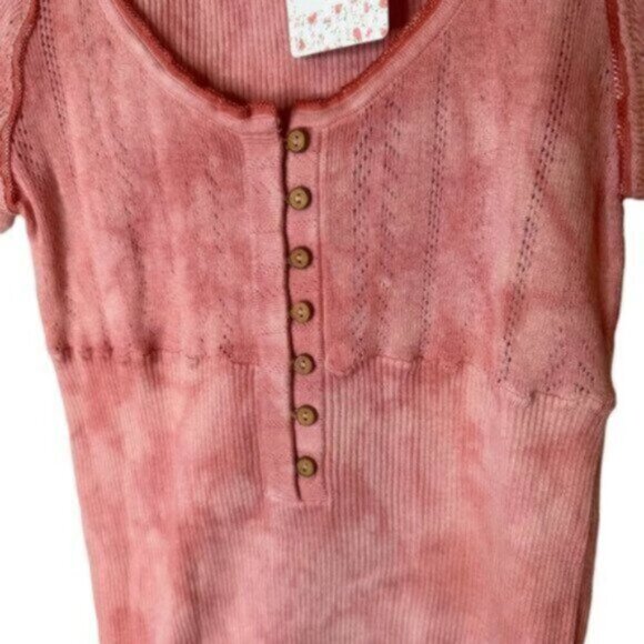 NWT Free People | Rory Henley Button Up Thermal Top Size Large - Picture 5 of 12